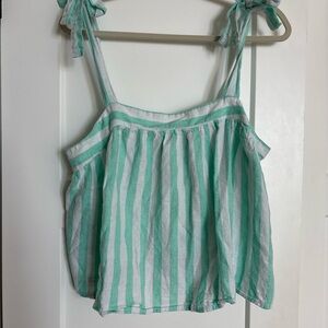 Stoney Clover Striped Green and White Women's Top